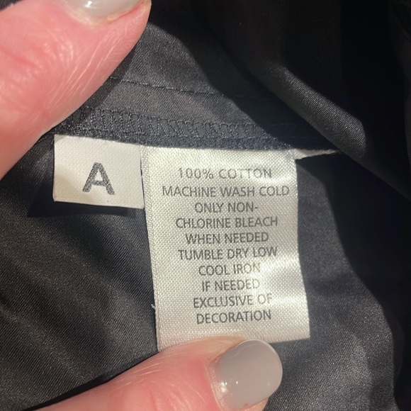 Ann Taylor Loft Petites black V neck dress with pleated collar size 10P cotton - Picture 14 of 14